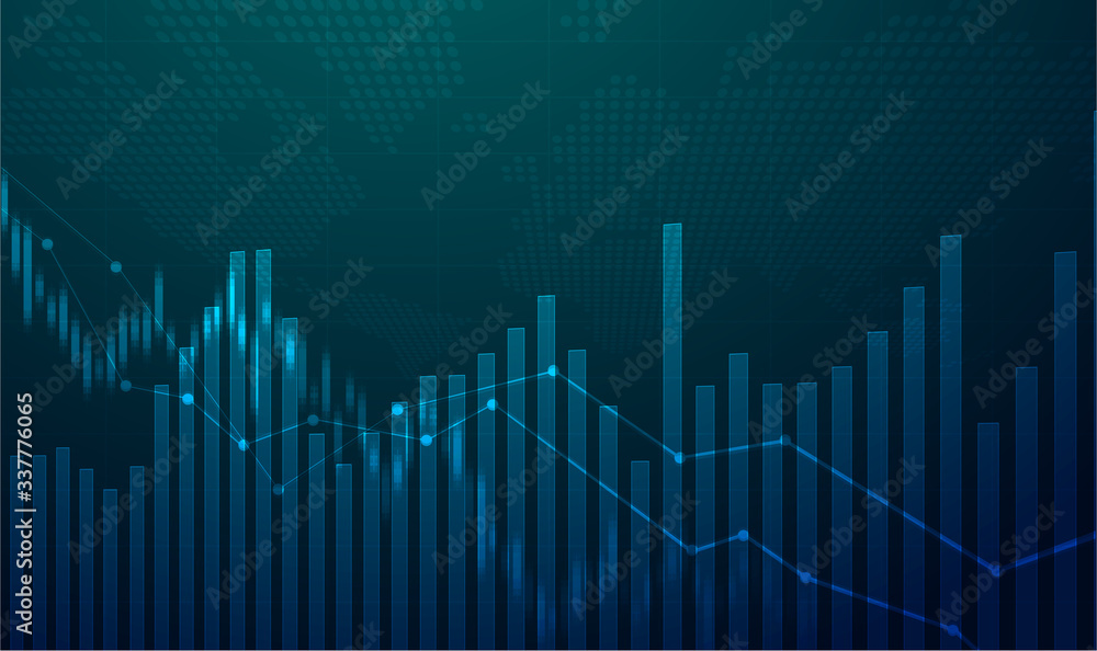 Candle stick graph chart of stock market investment trading, Bullish point, Bearish point. trend of graph vector design.