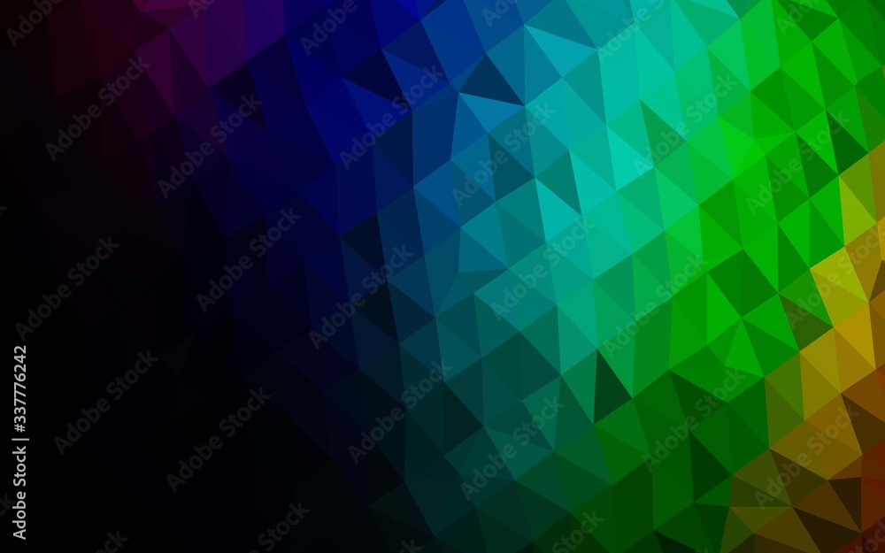 Dark Multicolor, Rainbow vector abstract polygonal cover. Colorful illustration in abstract style with gradient. New texture for your design.