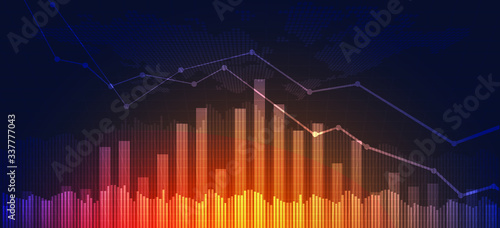 Candle stick graph chart of stock market investment trading, Bullish point, Bearish point. trend of graph vector design.