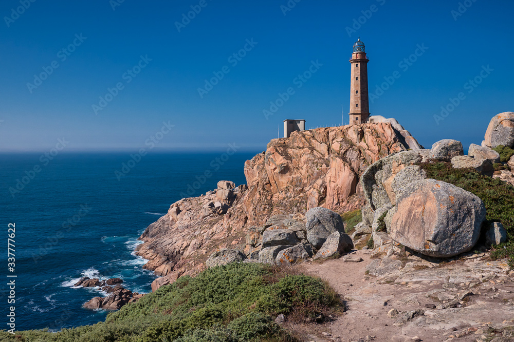 Fototapeta premium Lighthouse at Cape Vilan, Coast of Death, La Coruña, Galicia, Spain