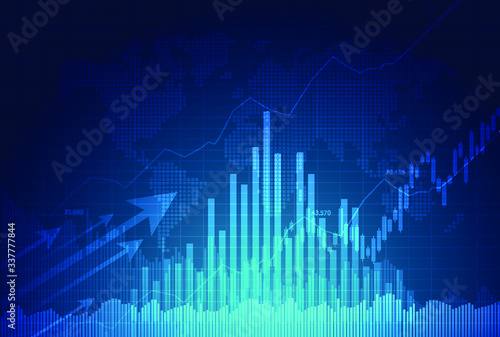 Candle stick graph chart of stock market investment trading, Bullish point, Bearish point. trend of graph vector design.