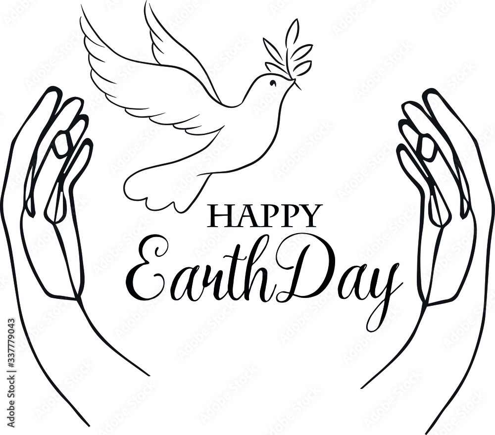 Fototapeta premium Happy Earth Day, art, vector illustration