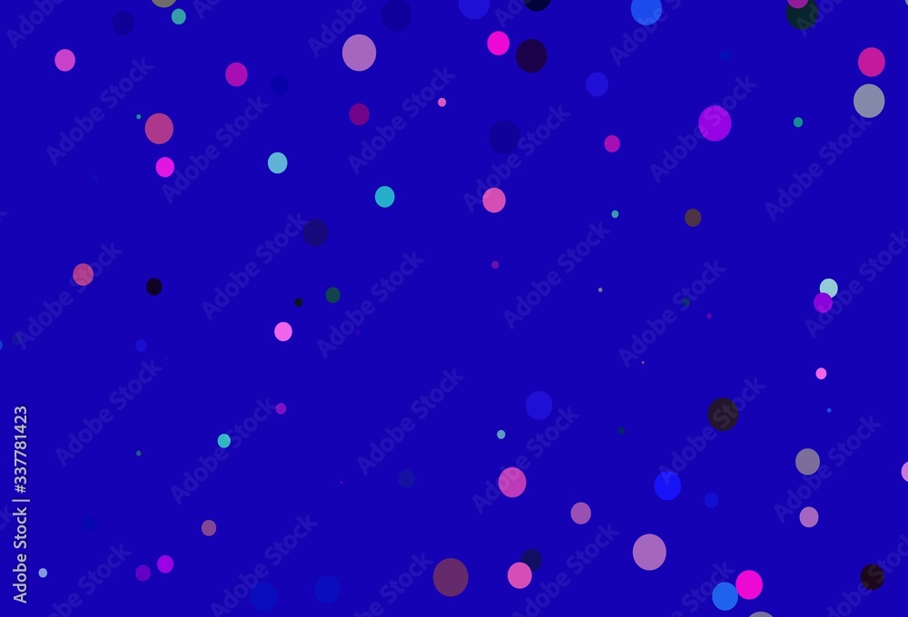 Light Pink, Blue vector pattern with spheres.