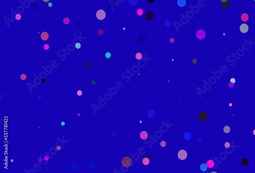 Light Pink  Blue vector pattern with spheres.