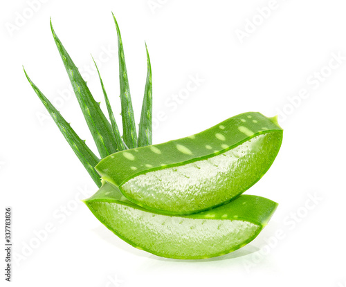 Aloe vera sliced isolated on white background