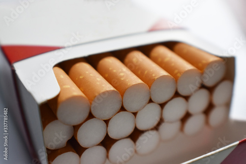 Pack Of Cigarettes Macro Close Up High Quality  photo