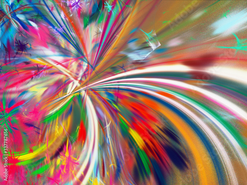 rainbow abstract fractal background 3d rendering illustration