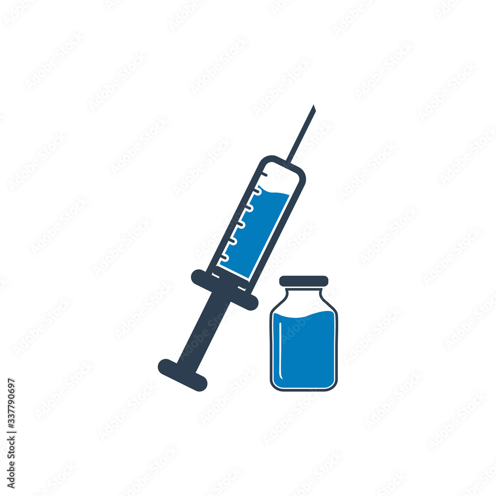 Vaccine and Injection Icon. Editable Vector EPS Symbol Illustration. Vaccine and Injection Icon. Editable Vector EPS Symbol Illustration.