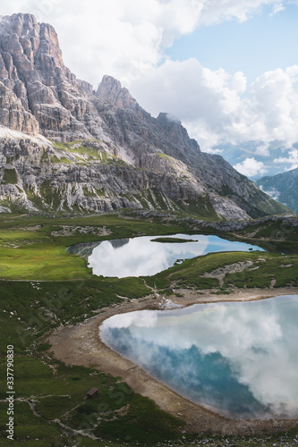 Beautiful lakes in the Dolomites.