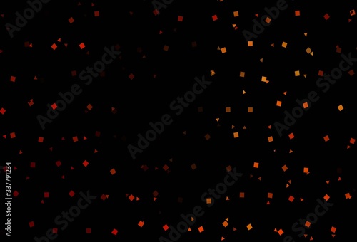 Dark Orange vector template with crystals, circles, squares.
