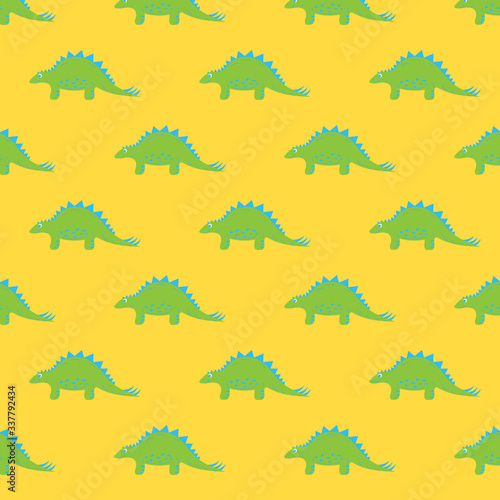 Dinosaur Stegosaurus. Seamless pattern for childrens  textile  children   s clothes.