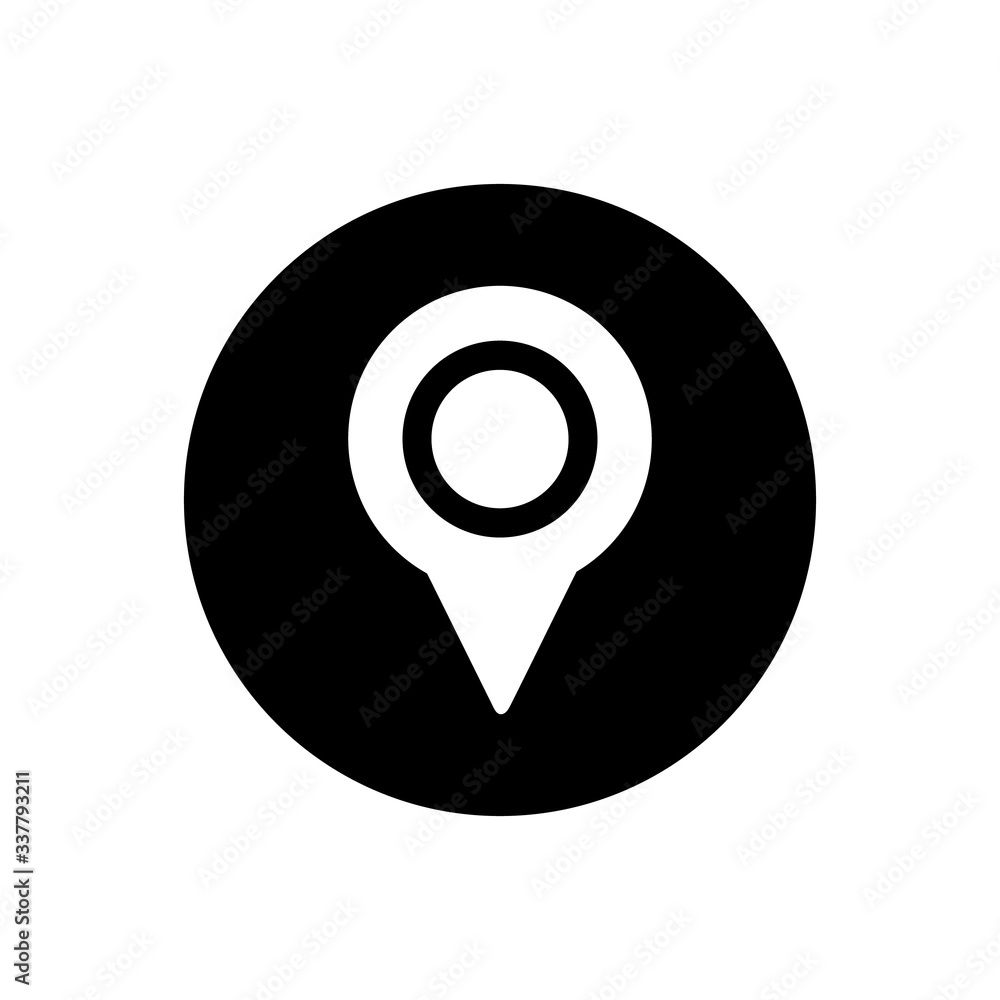 Location Navigation Pin Button Icon. Editable Vector EPS Symbol Illustration.