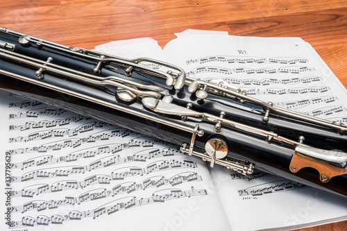 Fotografía Cropped photo of bassoon over the notes