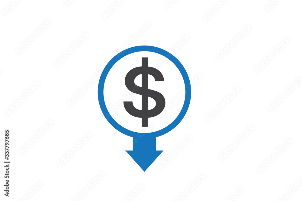 Modern Cost reduce icon vector isolated Modern Cost reduce icon vector isolated