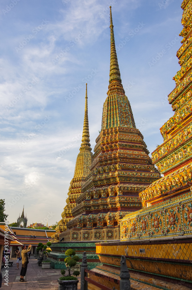 Wat Pho or Wat Phra Chetuphon, Temple of the Reclining Buddha. Bangkok, Thailand