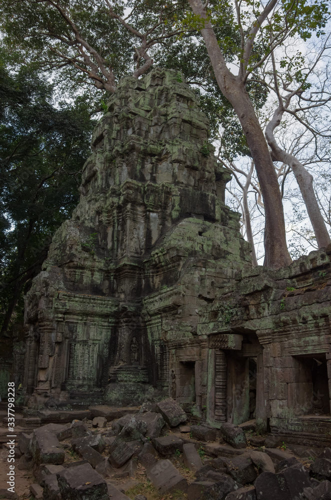 Ruins of Ta Prohm Temple at Angkor Wat in Cambodia