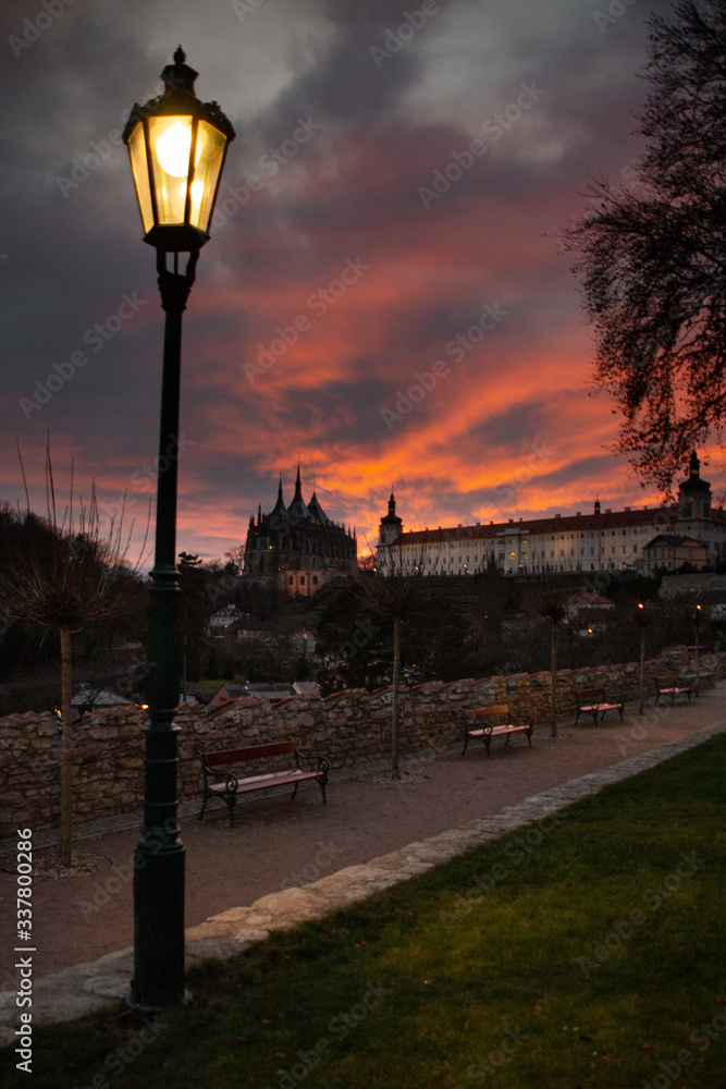 Magical sunset in the town - Czech republic (Kutná Hora)
