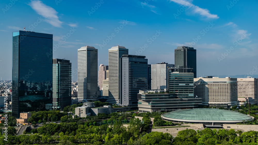 Osaka cityscape photo. Business centre of city.
