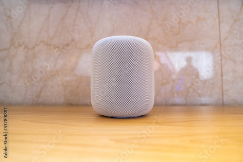 pple HomePod Assistant, Siri Voice Service activated Recognition System photo