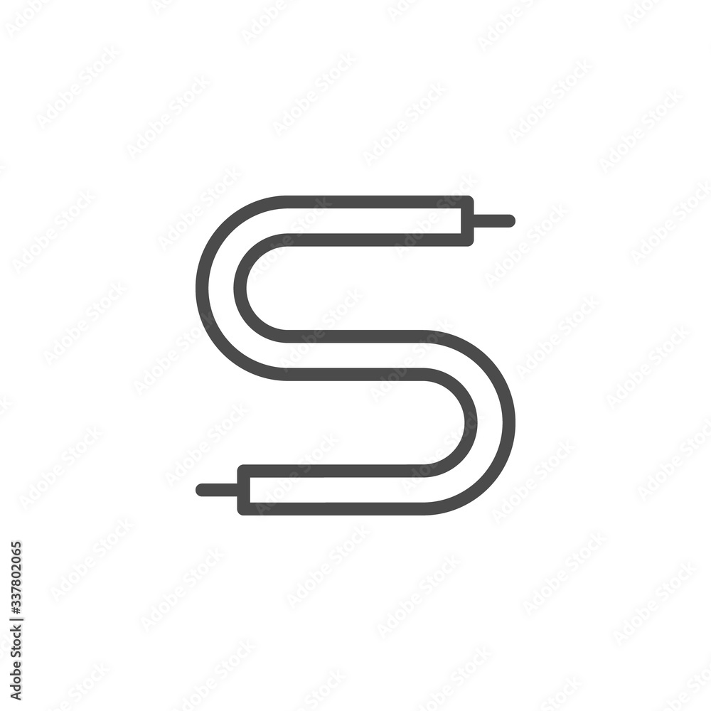Optical fiber line outline icon Optical fiber line outline icon