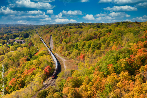 Fall view of Dundas Valley from Dundas peak at Hamilton, Ontario, Canada