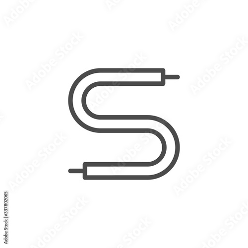 Optical fiber line outline icon