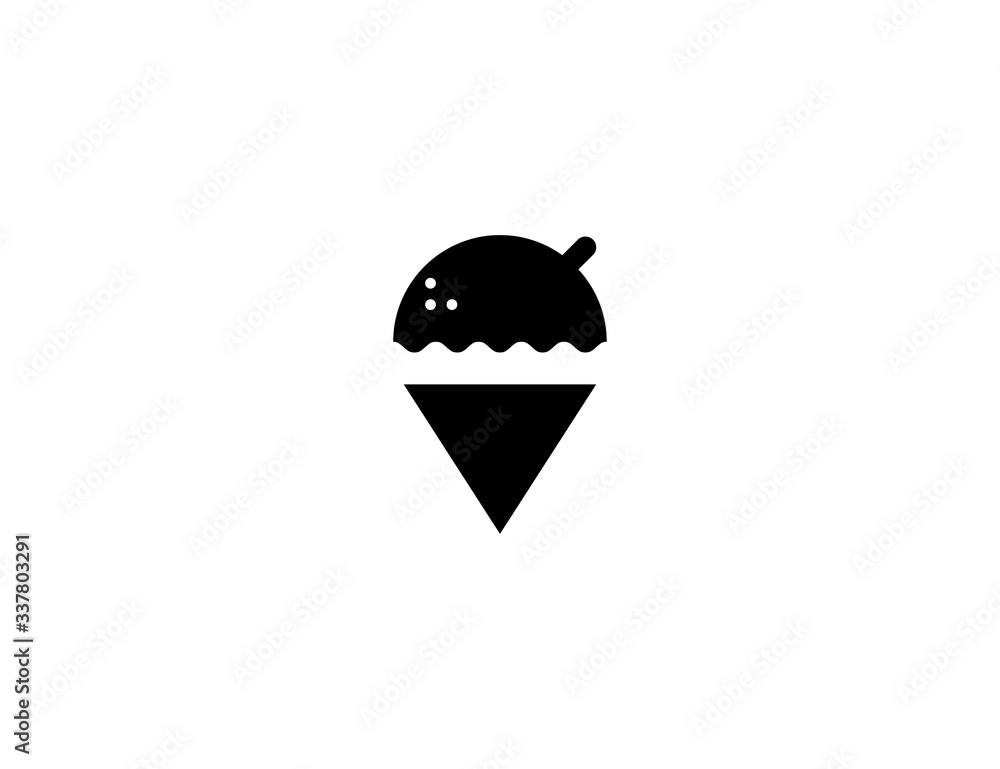 Shaved ice vector flat icon. Isolated snow cone emoji illustration