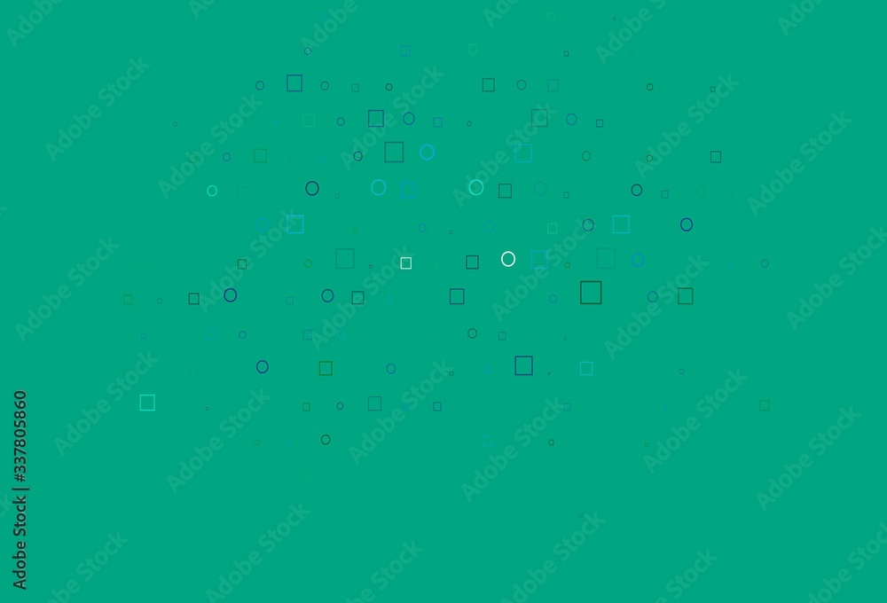 Light Blue, Green vector layout with circle spots, cubes. Light Blue, Green vector layout with circle spots, cubes.