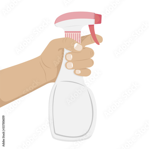 Anti-Bacterial Sanitizer Spray. Spray bottle icon. Alcohol spray. Household Chemicals. Infection control concept, Coronavirus, 2019-nCoV, flu, virus. Flat vector