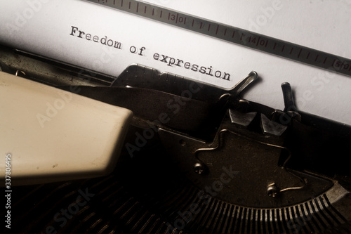 freedom of expression text written on old typewriter