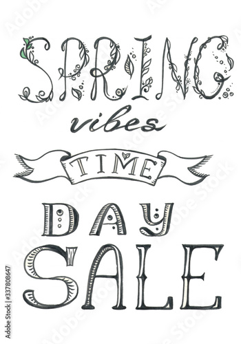 lettering spring sale vibes time day