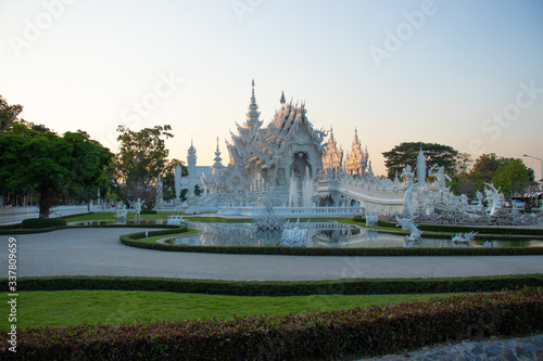 A beautiful view of white temple at Chiang Rai, Thailand.