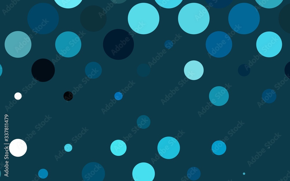 Light BLUE vector cover with spots. Modern abstract illustration with colorful water drops. Design for posters, banners.