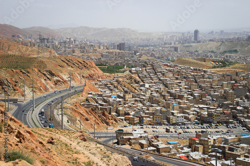 view of the Iranian city of Tabriz from above. Simple Iranian architecture on the outskirts of the city. photo
