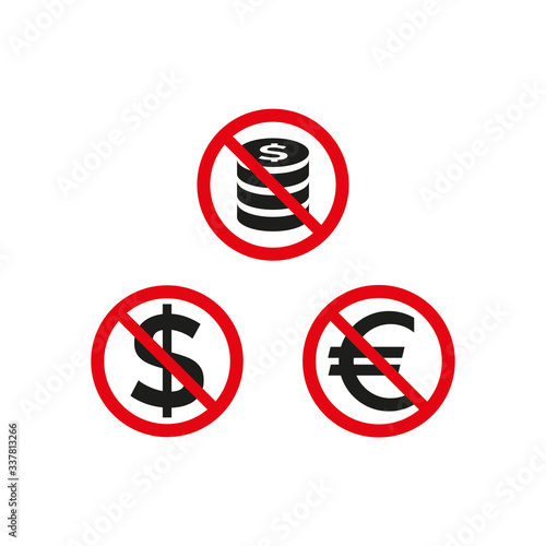 No money sign on white background.