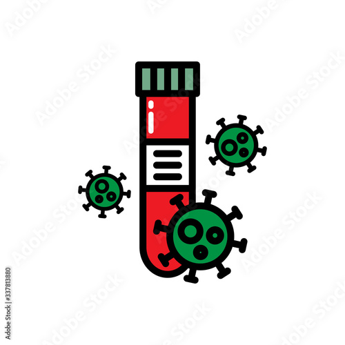 coronavirus detection infection laboratory line icon, vector illustration