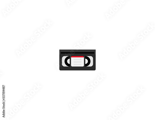 Videocassette vector flat icon. Isolated Video Tape, VCR emoji illustration 