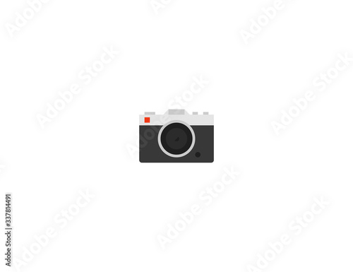 Camera vector flat icon. Isolated photo camera emoji illustration 