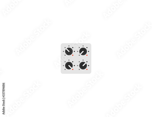Control knobs vector flat icon. Isolated volume control knobs emoji illustration 