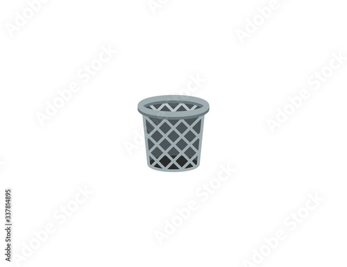 Wastebasket vector flat icon. Isolated waste basket, trash bin, can emoji illustration 
