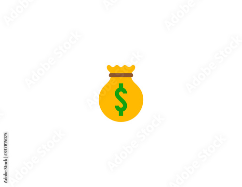 Money bag vector flat icon. Isolated US dollar money bag emoji illustration 