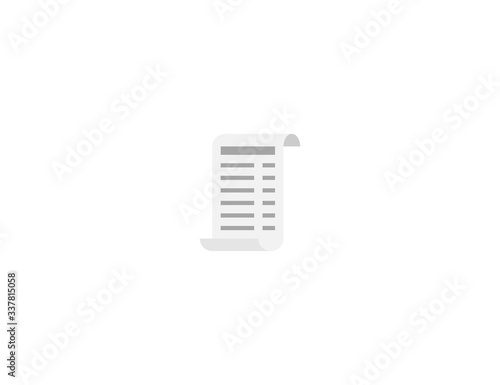 Receipt vector flat icon. Isolated paper receipt emoji illustration 