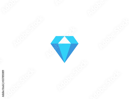 Gemstone vector flat icon. Isolated gemstone, diamond emoji illustration 