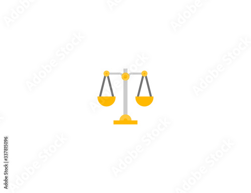 Balance scale vector flat icon. Isolated weight scale, scaling, weighing emoji illustration 