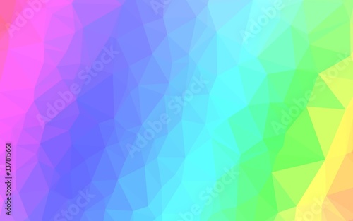 Wallpaper Mural Light Multicolor, Rainbow vector triangle mosaic cover. A completely new color illustration in a vague style. Polygonal design for your web site. Torontodigital.ca