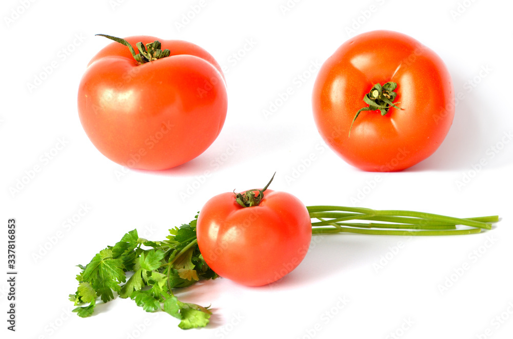 Ripe tomato set isolated on white background, photo elements Ripe tomato set isolated on white background, photo elements