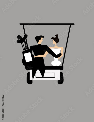 Just married illustration 