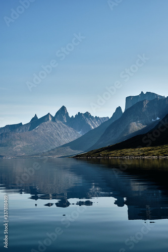 Mountain reflections and fjord