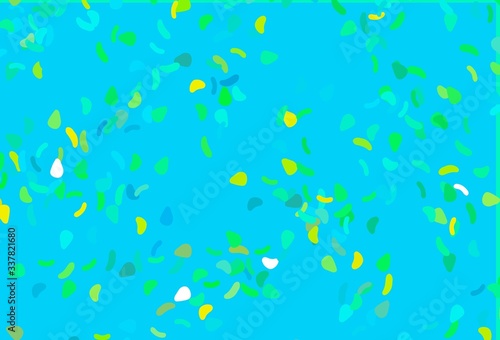 Light Blue, Yellow vector texture with random forms. © Dmitry