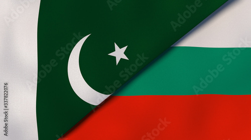 Free Download The flags of Pakistan and Bulgaria. News, reportage, business background. 3d illustration - GFXLoad